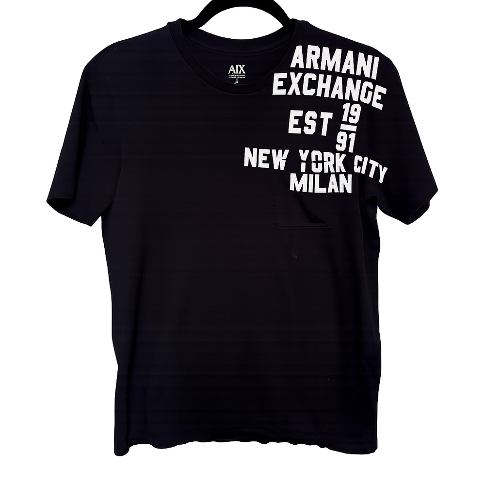 Armani Exchange Men's Small Black Graphic Logo T-Shirt